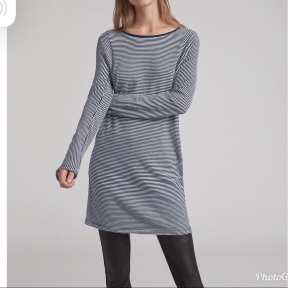 Rag & Bone Navy and White Striped Knit Long Sleeve Dress - Picture 14 of 14